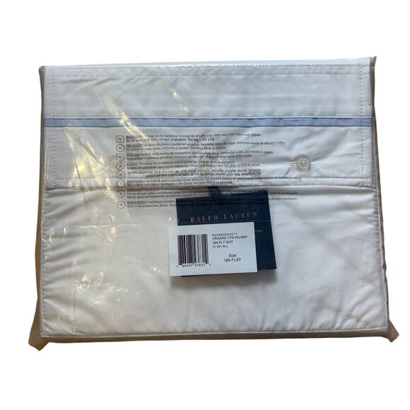 Ralph Lauren Other - Ralph Lauren Organic Cotton Palmer Queen Flat Sheet Pale Sky Blue NEW